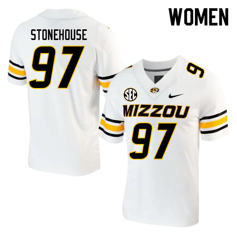 Women #97 Jack Stonehouse Missouri Tigers College 2023 Football Stitched Jerseys Sale-White - Click Image to Close